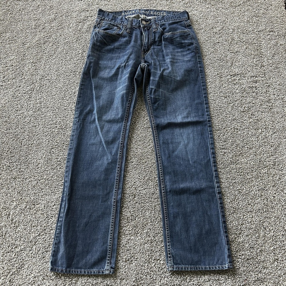 Y2K American Eagle Outfitters Original Straight Jeans Mens 28x30 Med Wash Denim